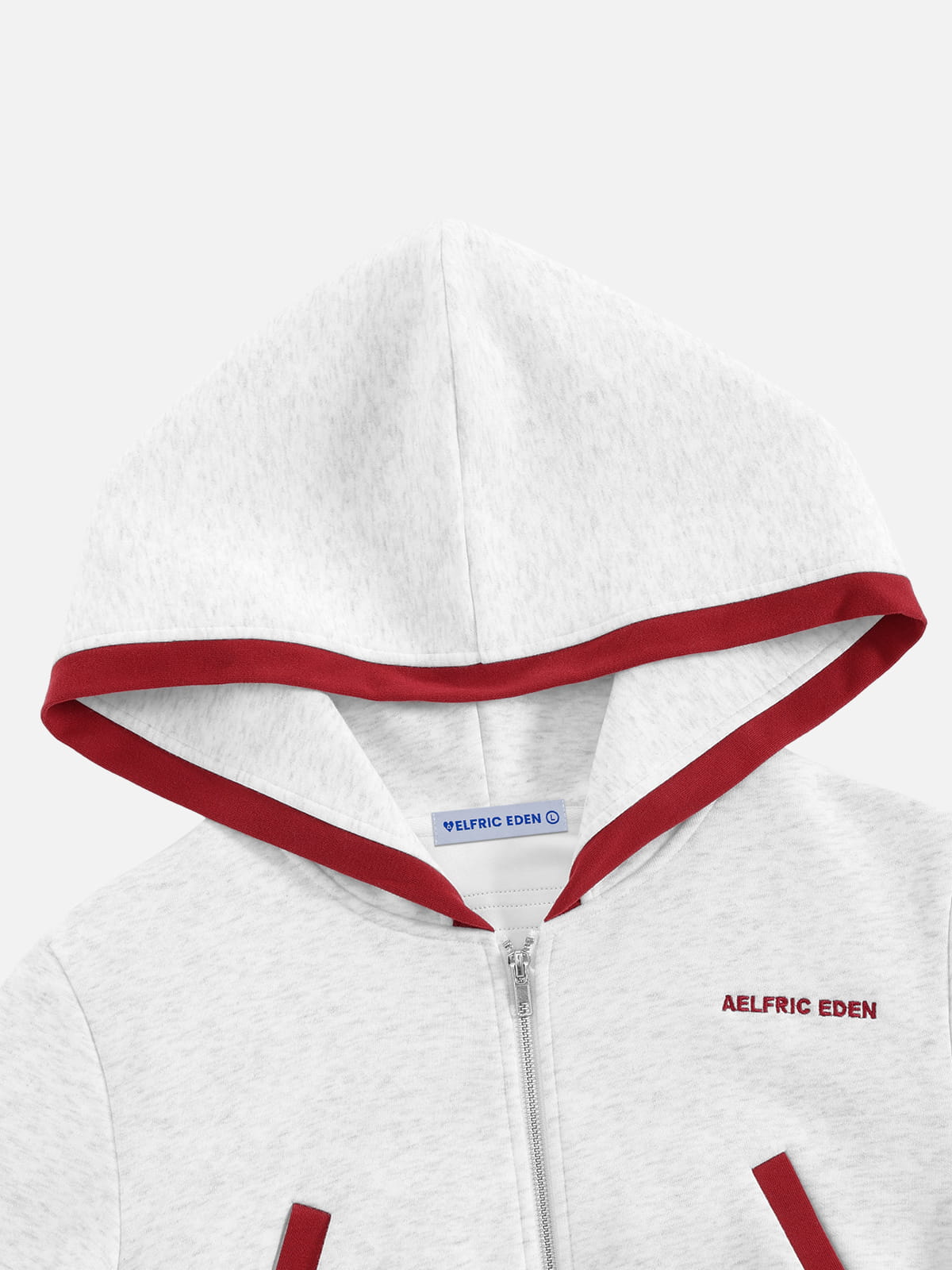 Sudadera con capucha y cremallera Aelfric Eden con rayas de contraste y corte corto.