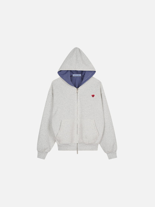 Sudadera con capucha reversible a cuadros y cremallera Aelfric Eden