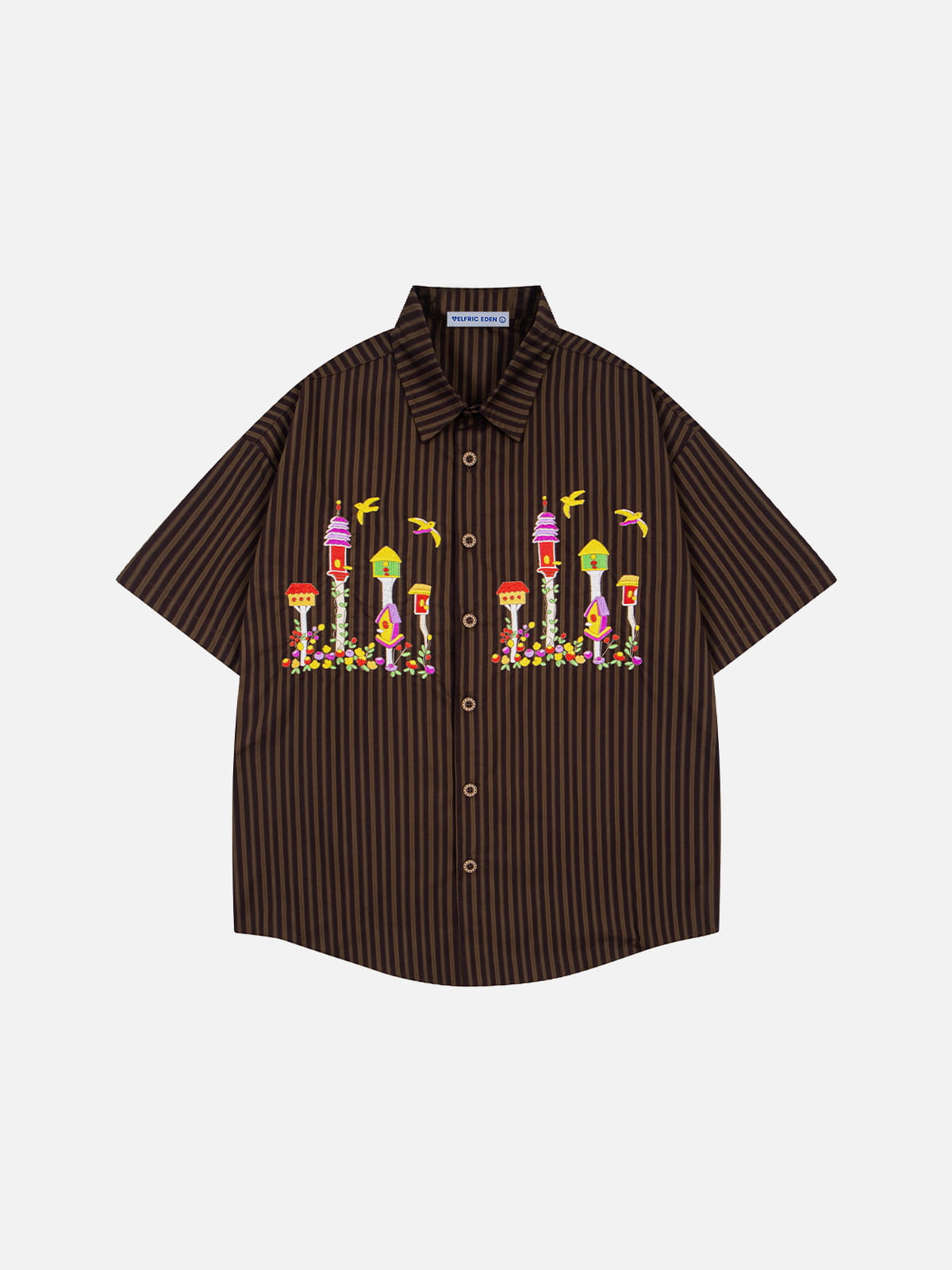 Aelfric Eden Birdhouse Embroidery Short Sleeve Shirt