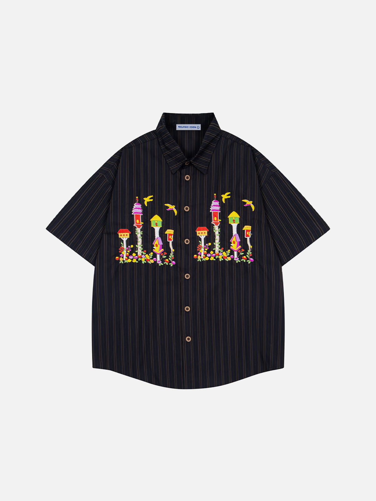 Aelfric Eden Birdhouse Embroidery Short Sleeve Shirt