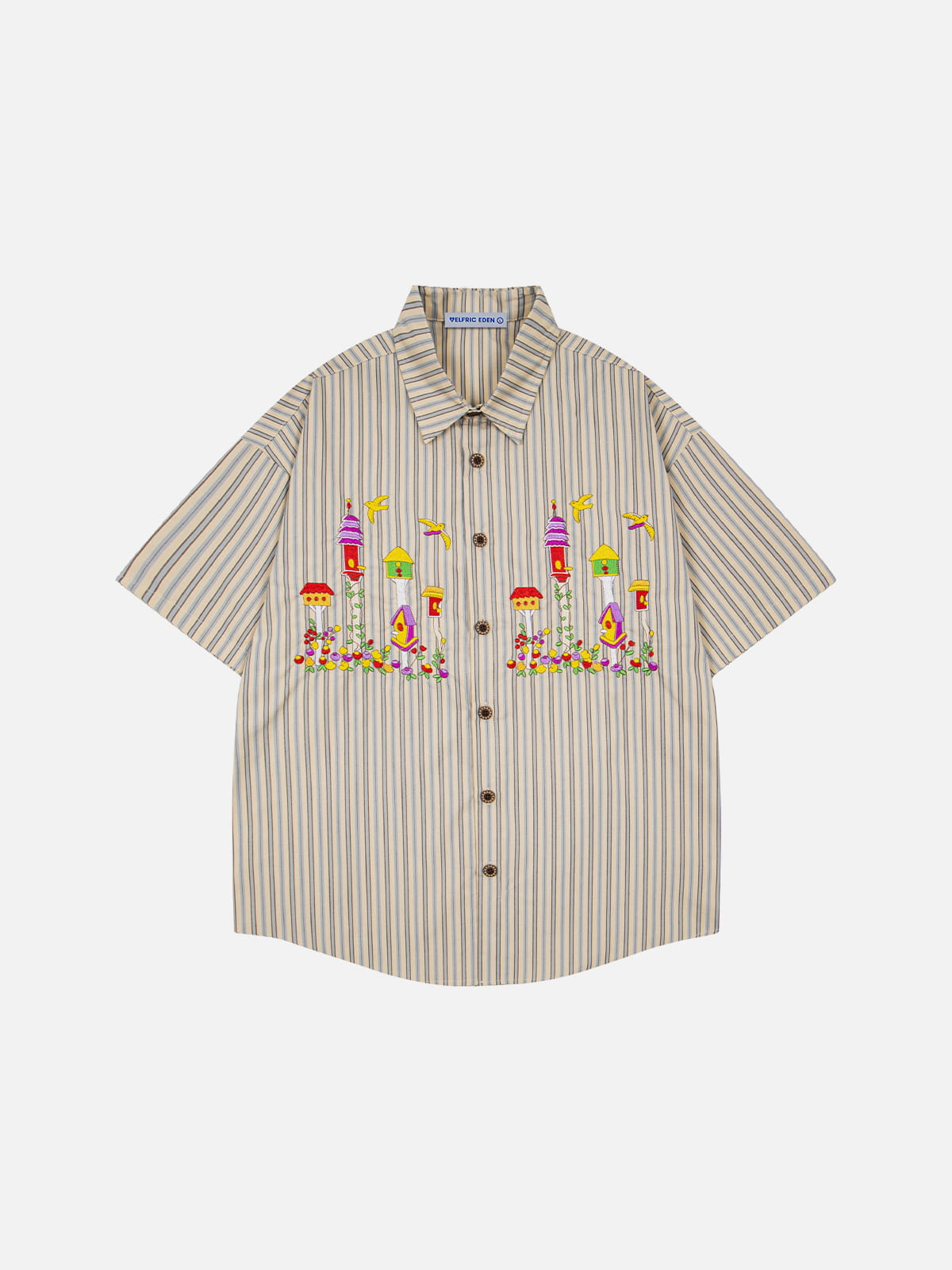 Aelfric Eden Birdhouse Embroidery Short Sleeve Shirt