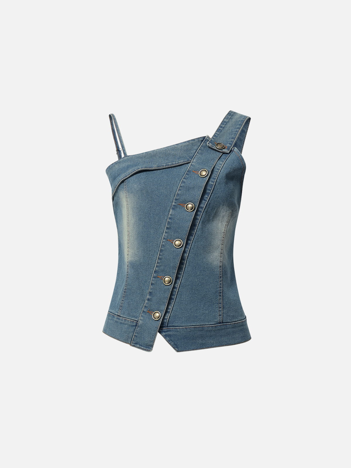 Aelfric Eden Asymmetric Denim Tube Top