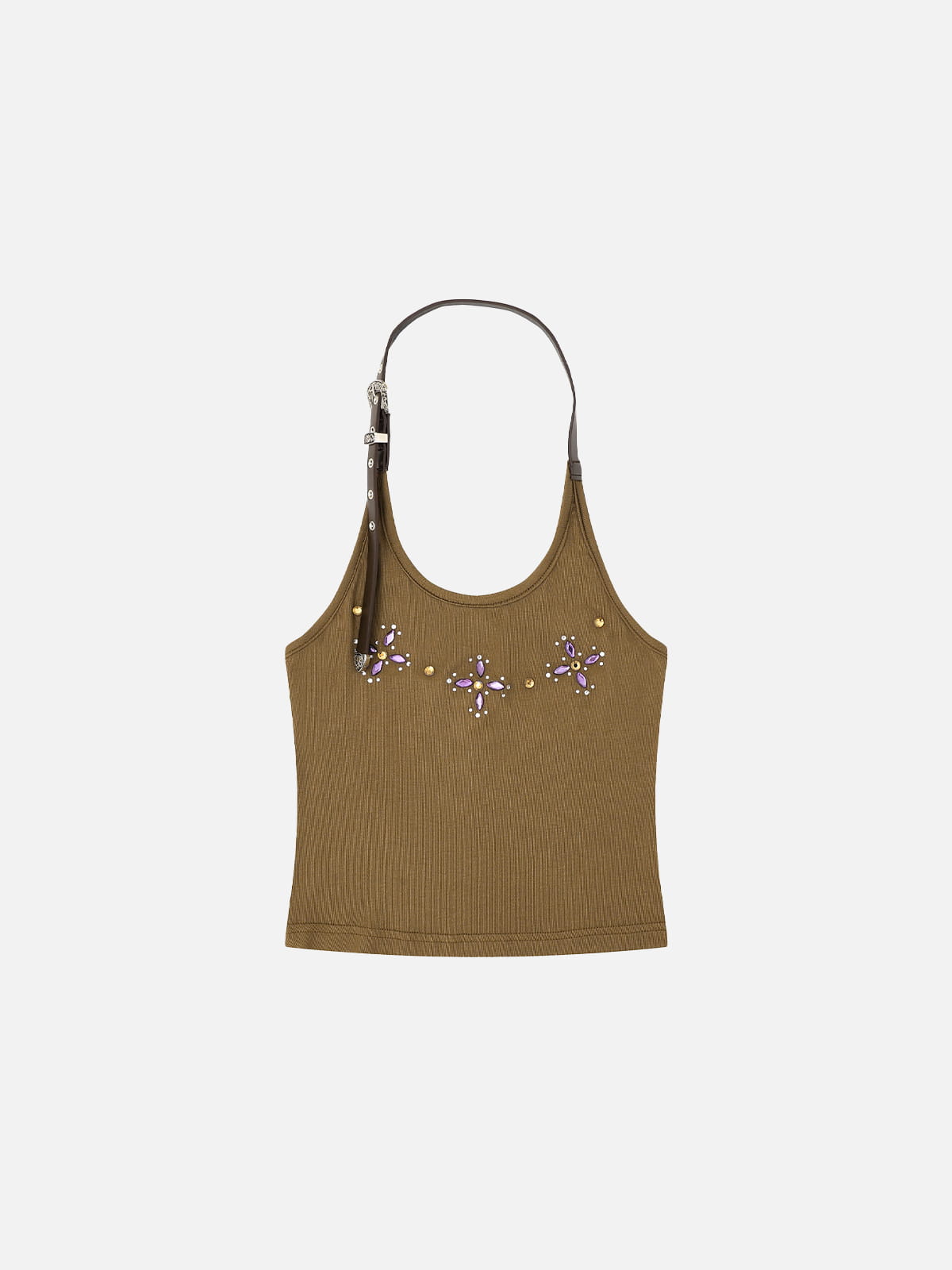 Aelfric Eden Rhinestone Floral Halter Top