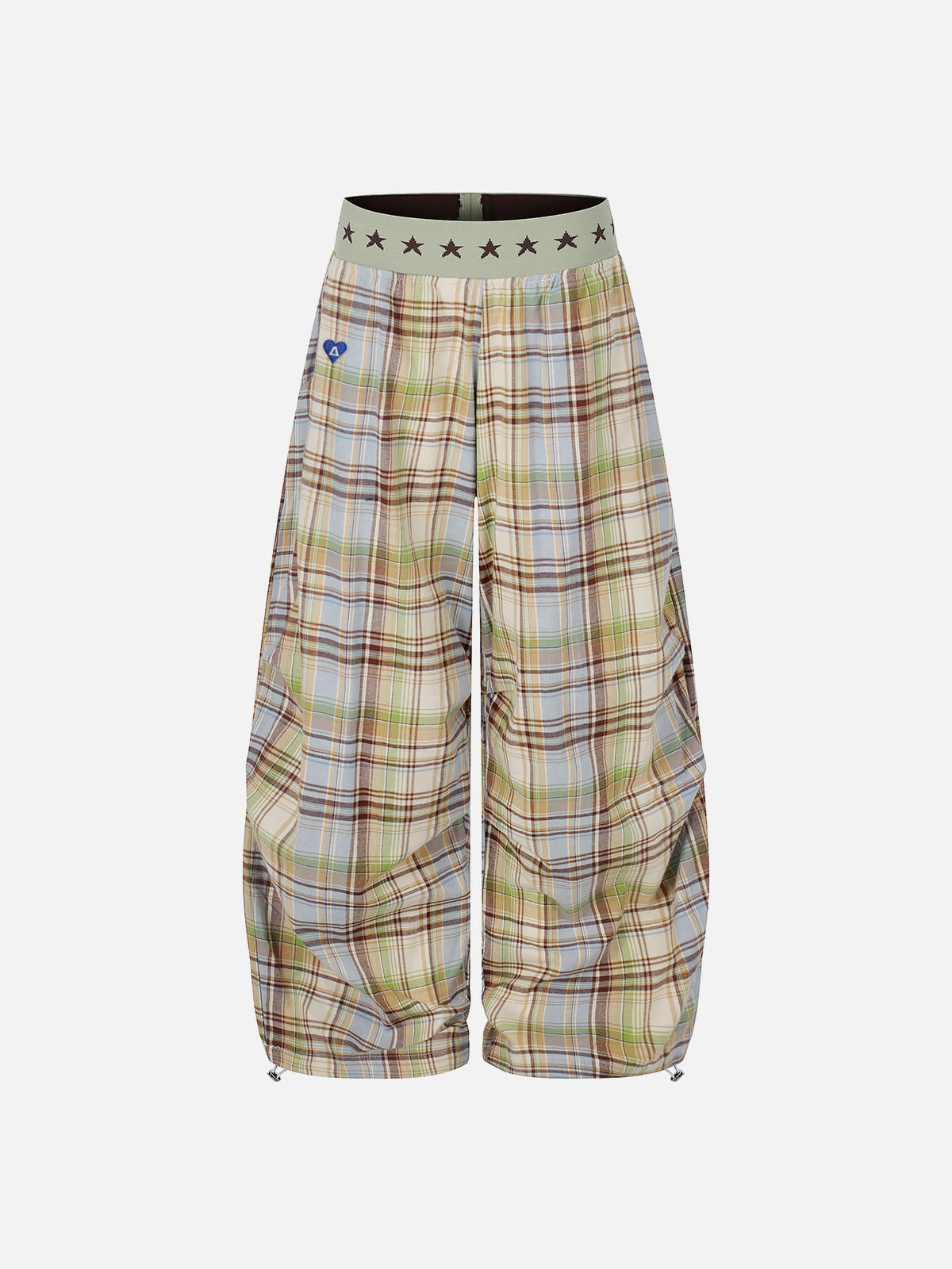 Aelfric Eden Star Waist Plaid Baggy Barrel Pants