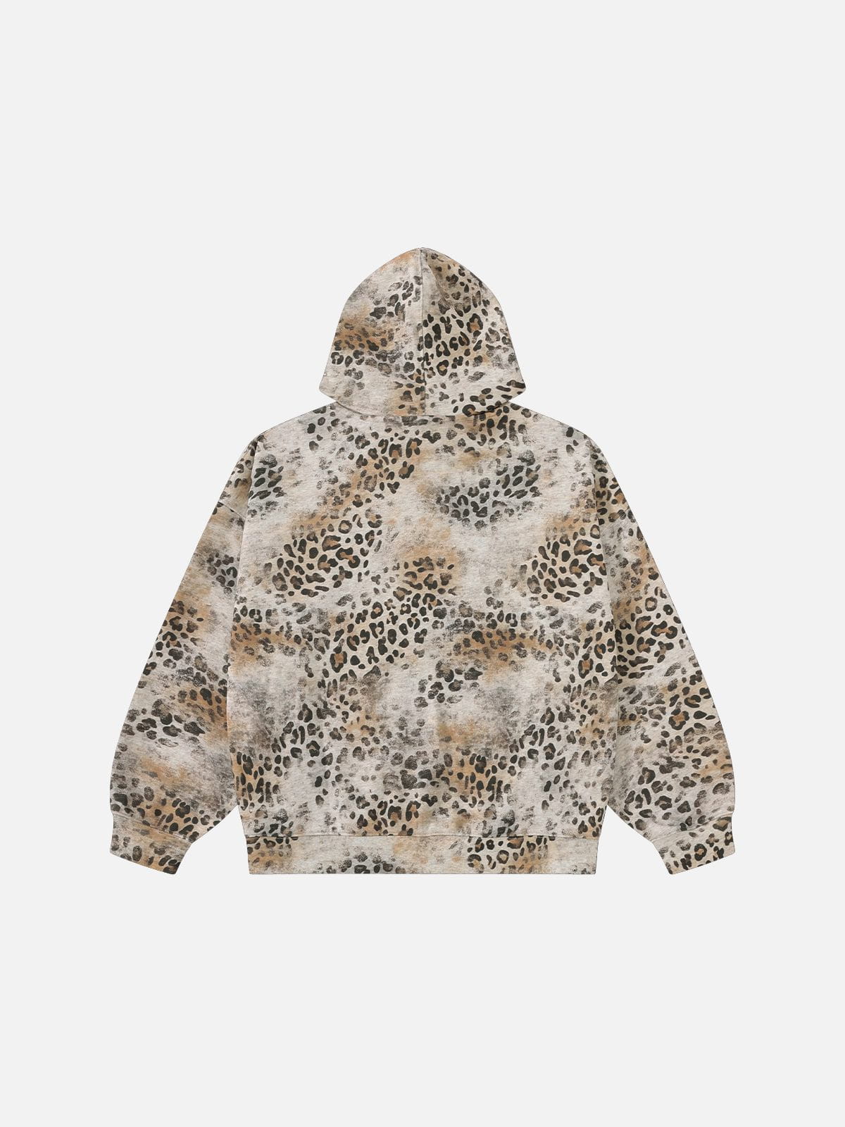 Washed Leopard Zip Up Hoodie