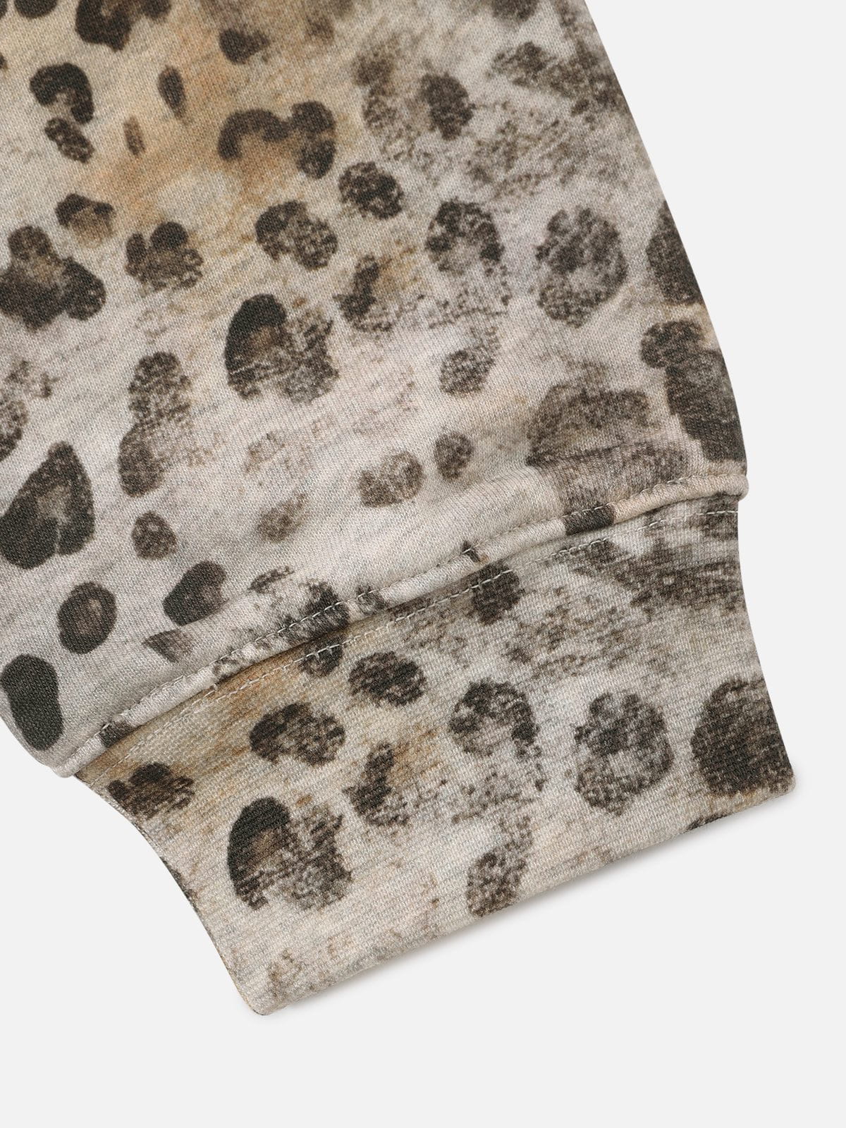 Washed Leopard Zip Up Hoodie