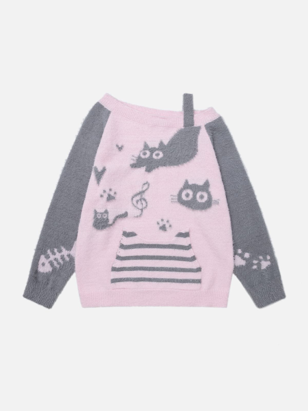 Cat Off-The-Shoulder Sweater