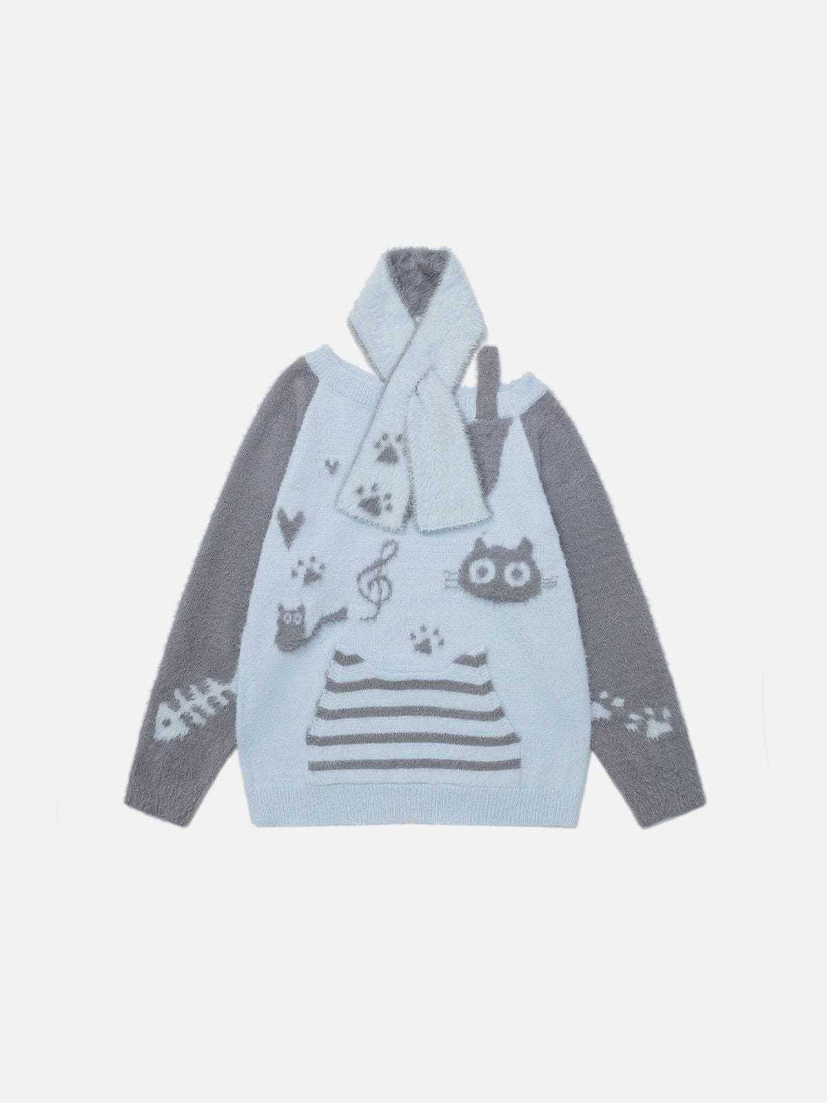 Cat Off-The-Shoulder Sweater