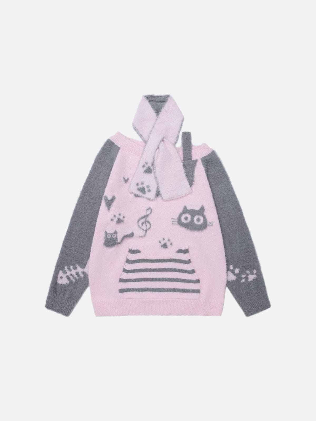 Cat Off-The-Shoulder Sweater