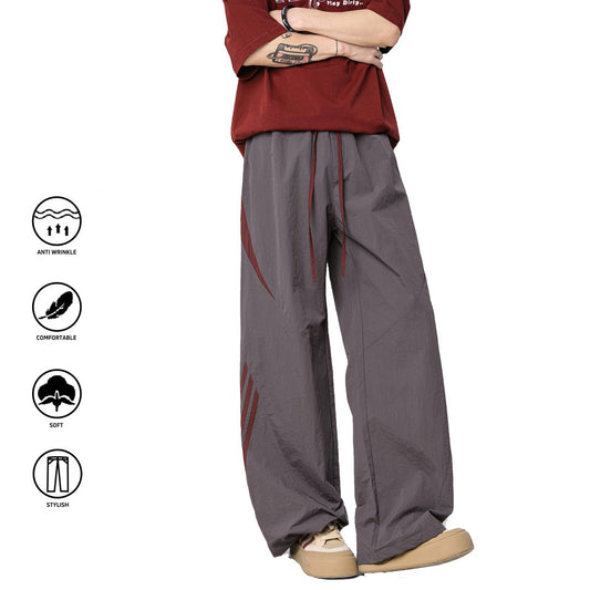Ace Jolun Striped Color‑Block Loose Quick‑Dry Wide‑Leg Trousers