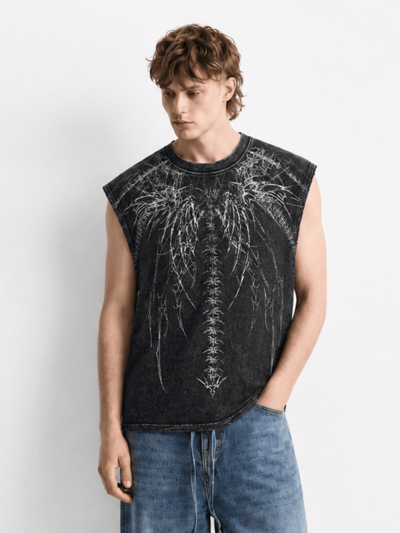 Aelfric Eden Skeleton Wing Washed Tank Top