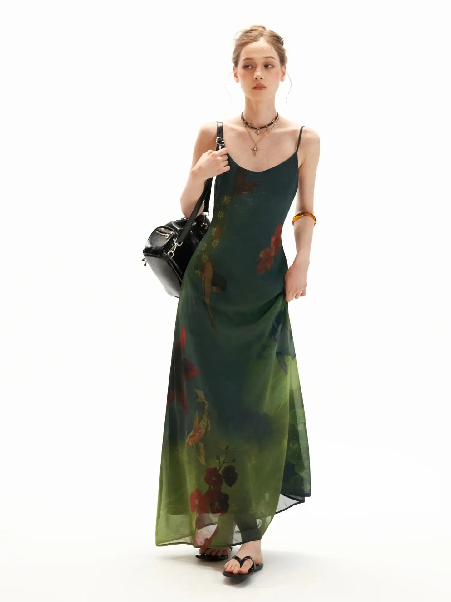 Dreamy Underwater Garden Slip Maxi Dress