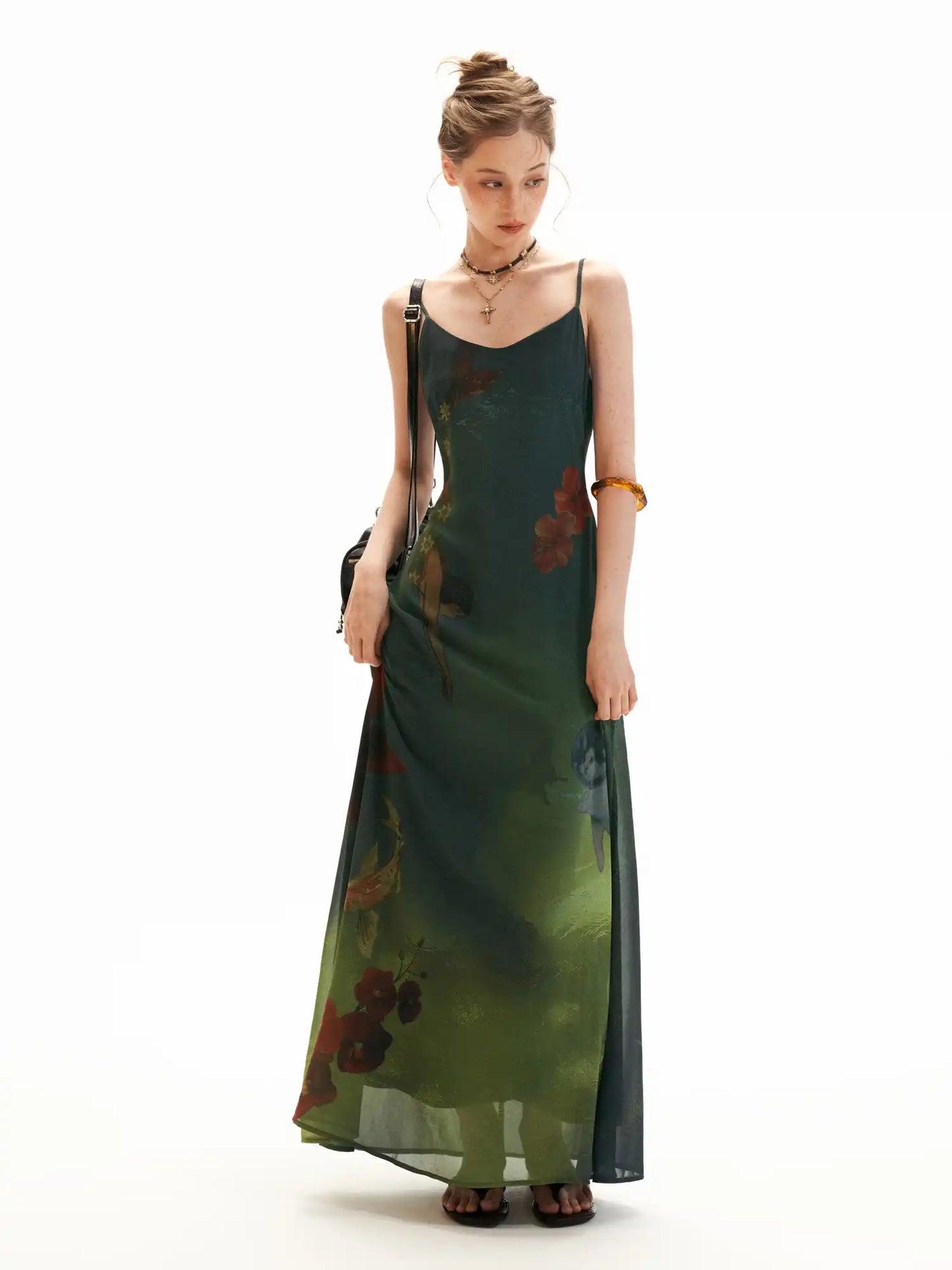 Dreamy Underwater Garden Slip Maxi Dress