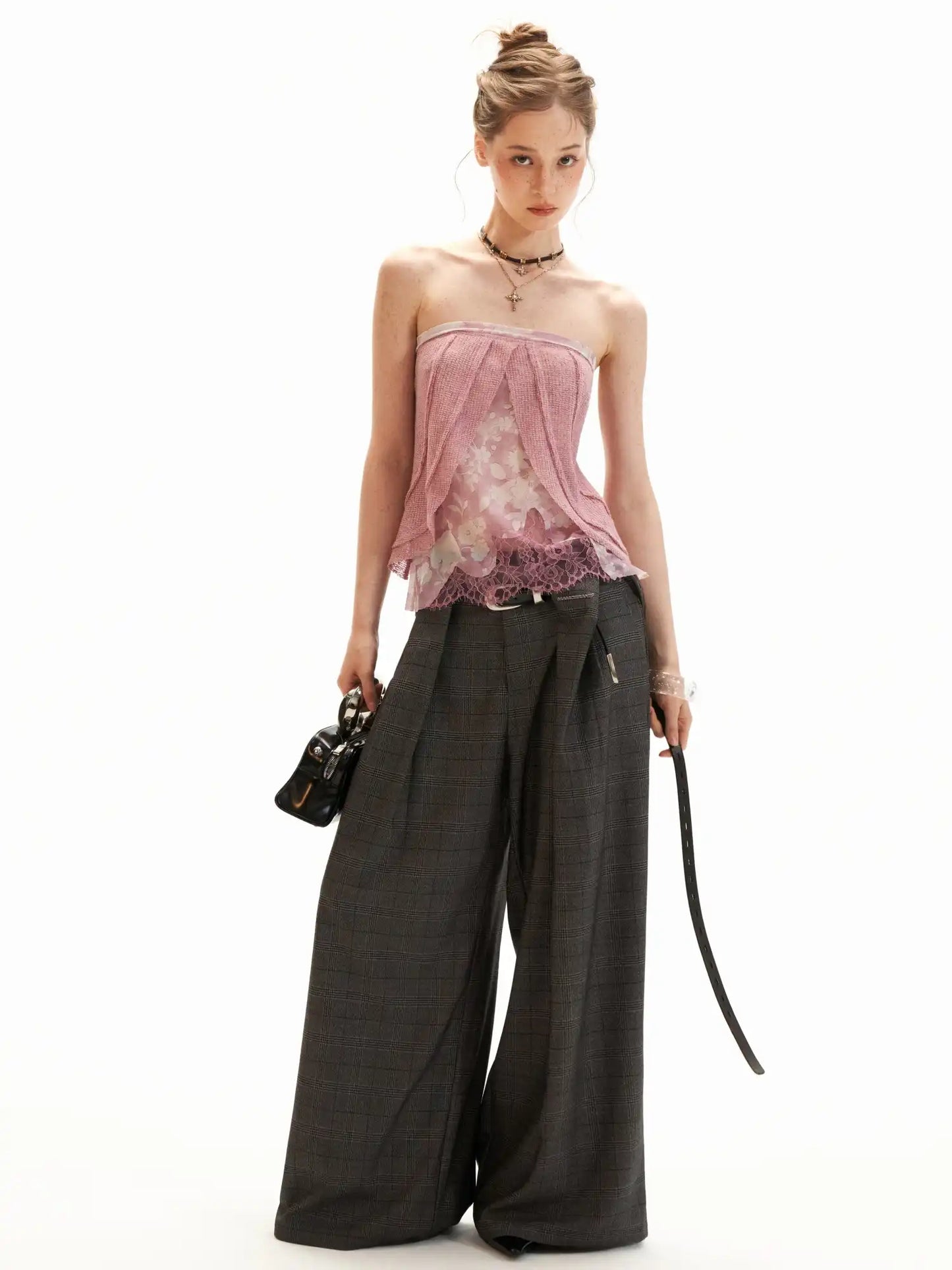 Dusty Rose Layered Gauze Bandeau Top