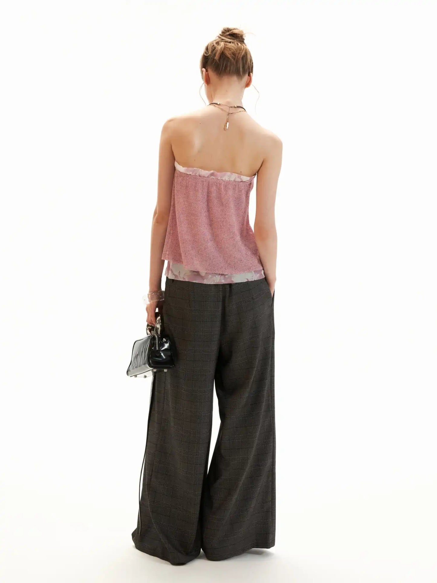 Dusty Rose Layered Gauze Bandeau Top