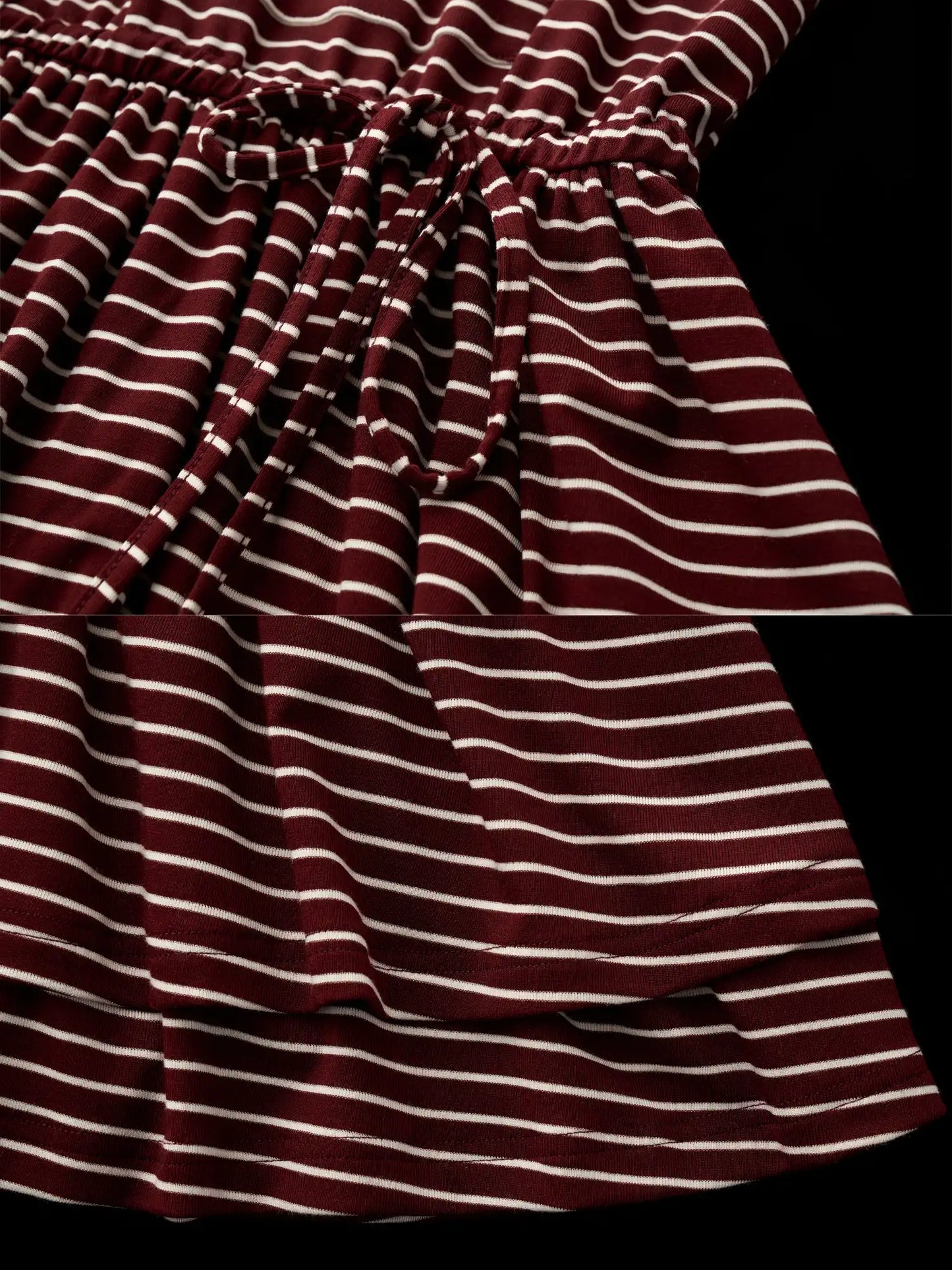 Vintage Striped Peplum Hoodie