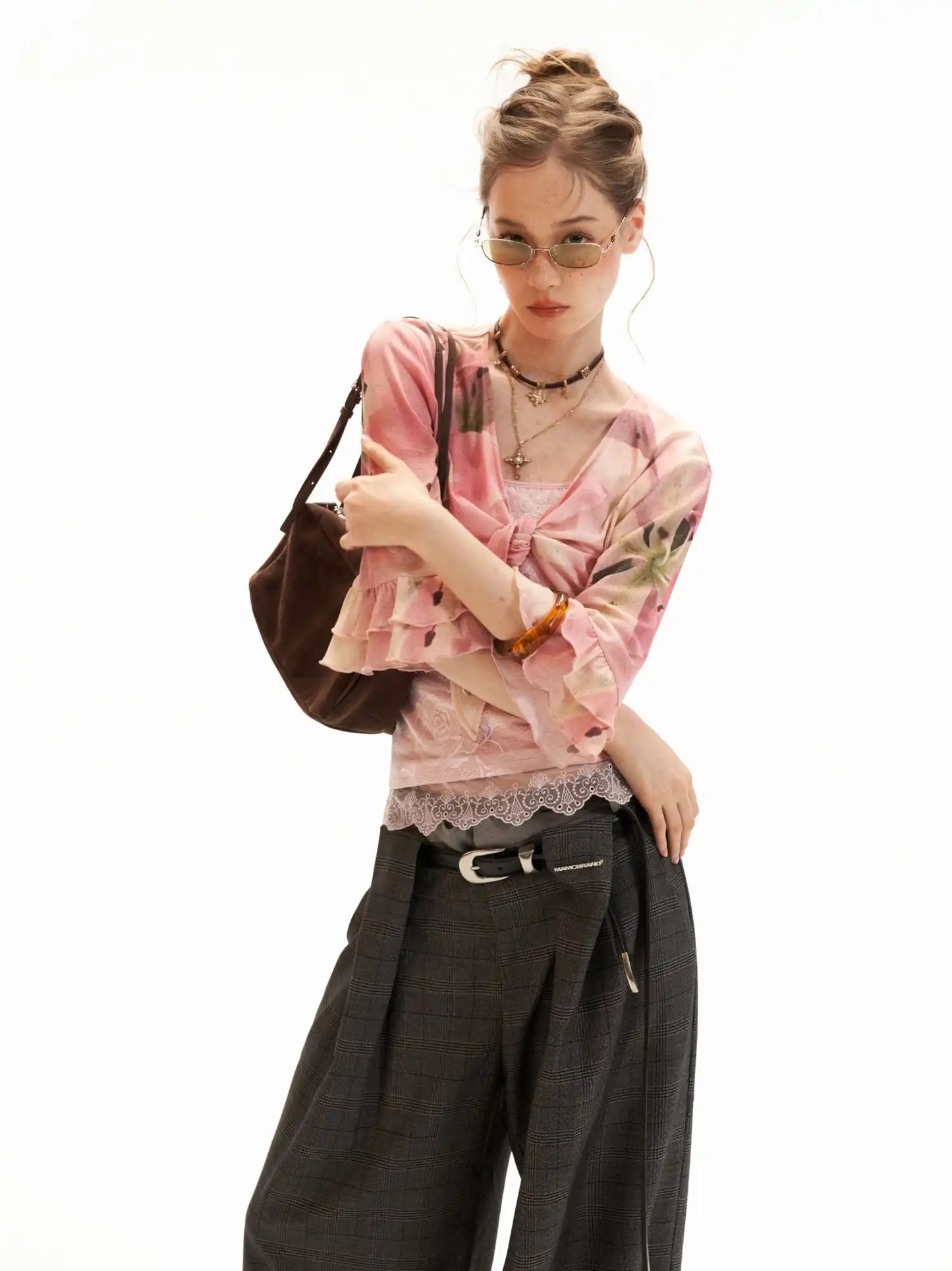 Watercolor Lily Wrap Crop Top