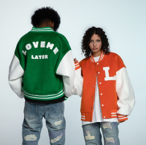 Ace Jolun. Color-Block Varsity Jacket