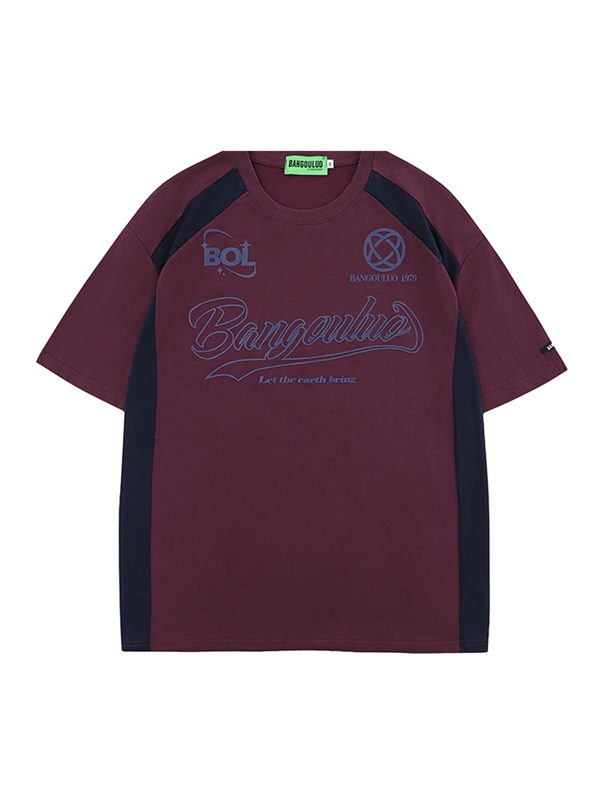 Black contrast graphic relaxed cotton tee view 3