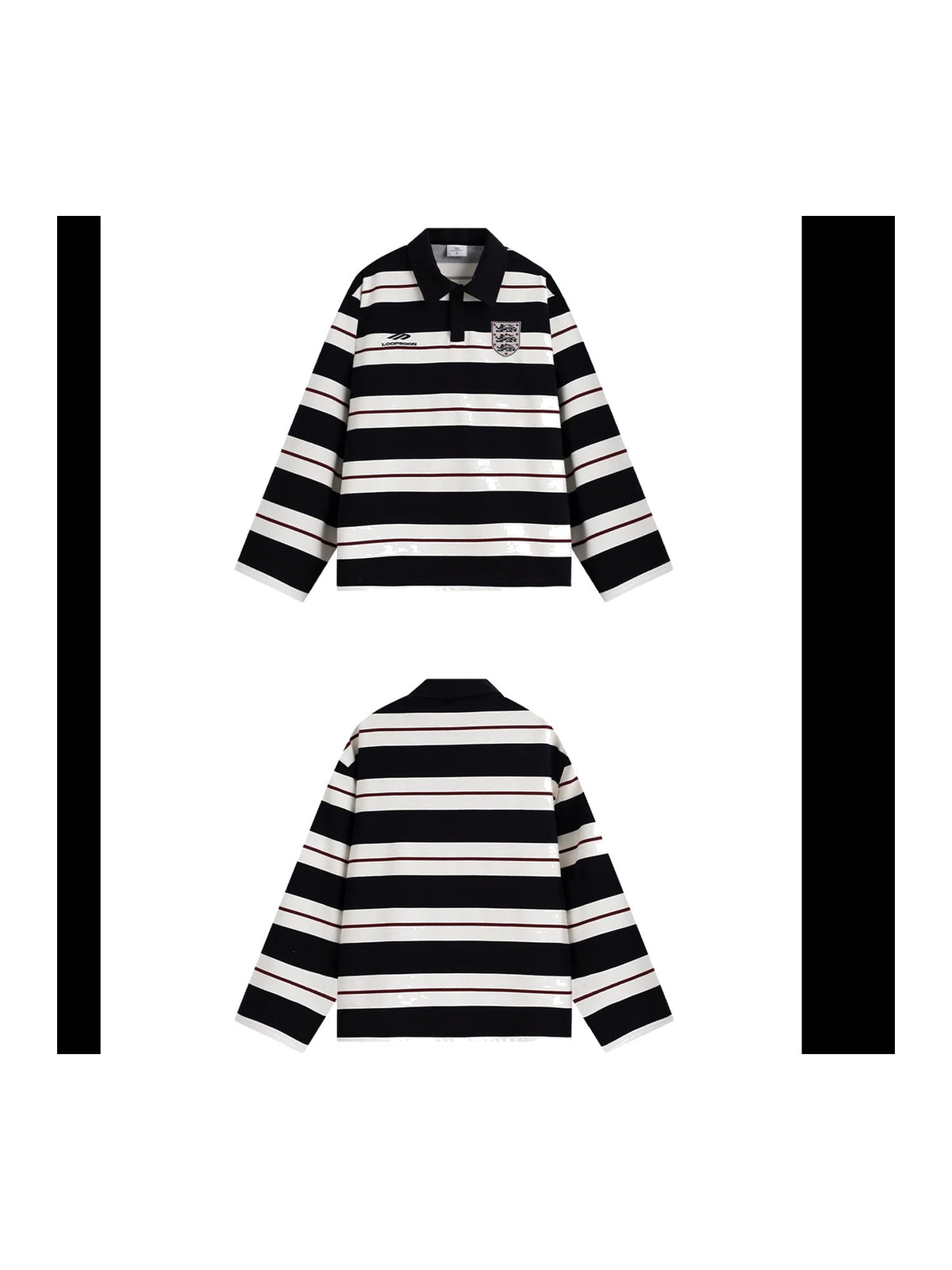 Contrast Panel Striped Embroidered Sweatshirt product image 5