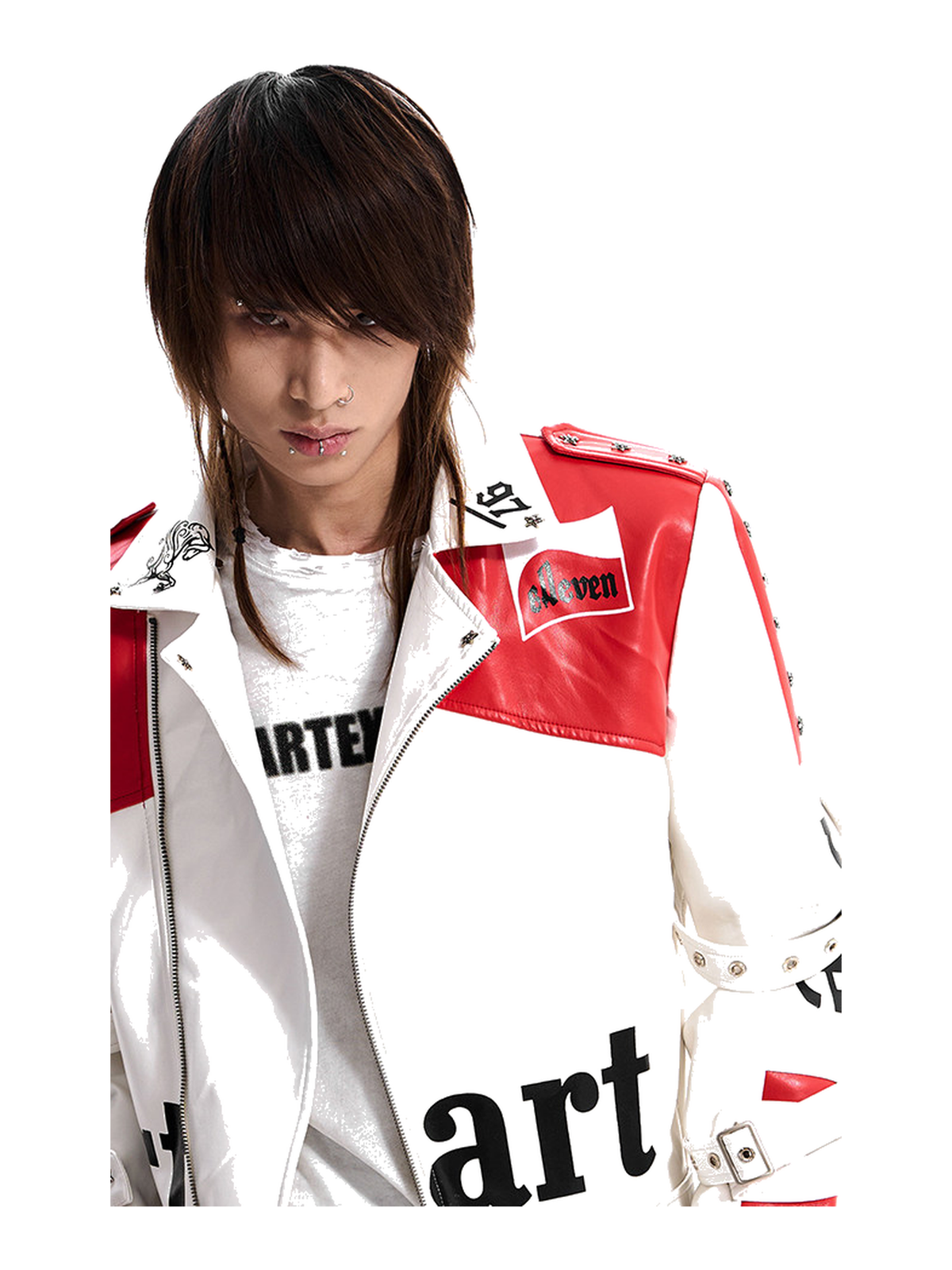 Cropped Lace-Up Moto Jacket product view 1