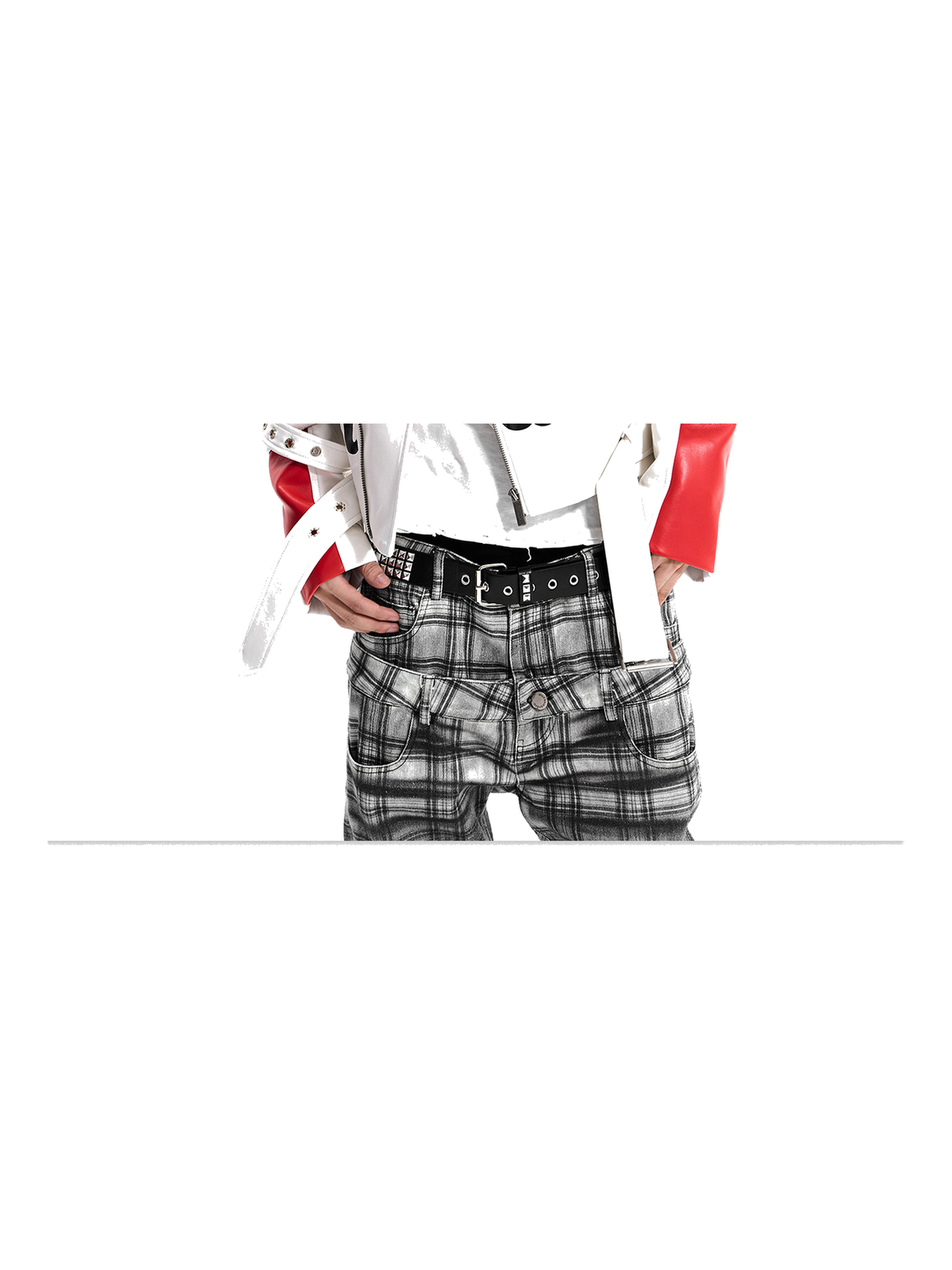 Cropped Lace-Up Moto Jacket product view 2