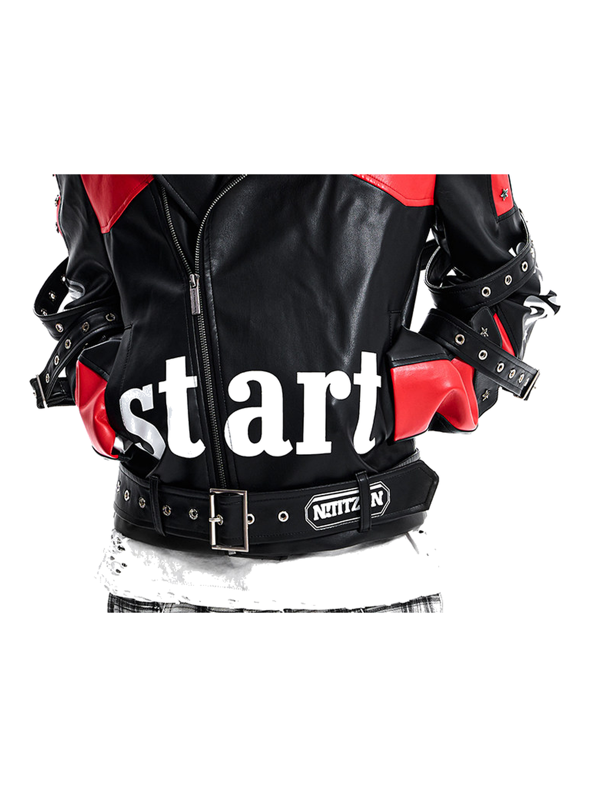 Cropped Lace-Up Moto Jacket product view 6