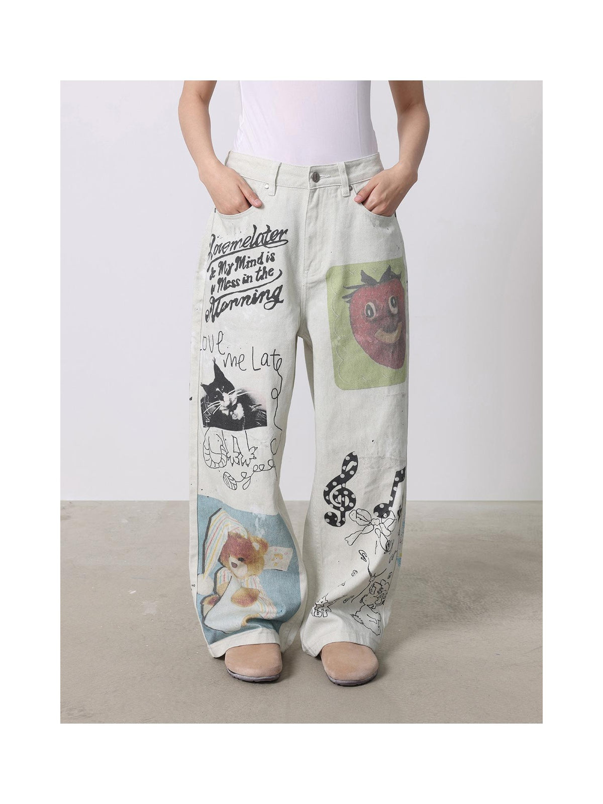 Digital Print Straight-Leg Jeans product image