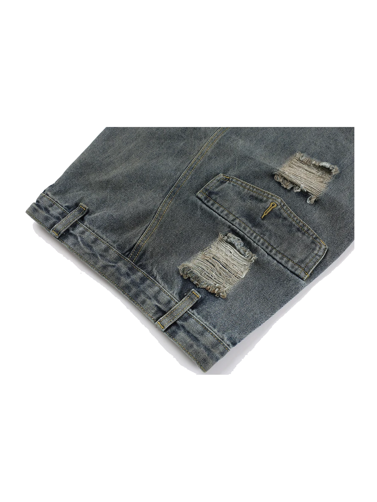 Washed Black distressed barrel-leg jeans view 5