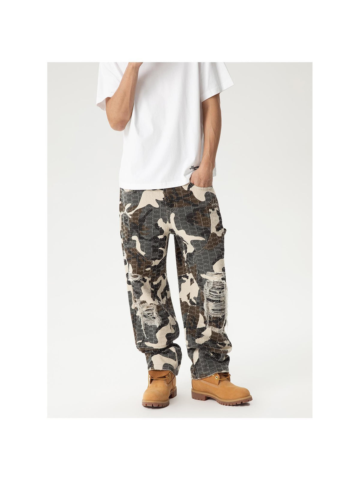Distressed Camo Carpenter Pants product image