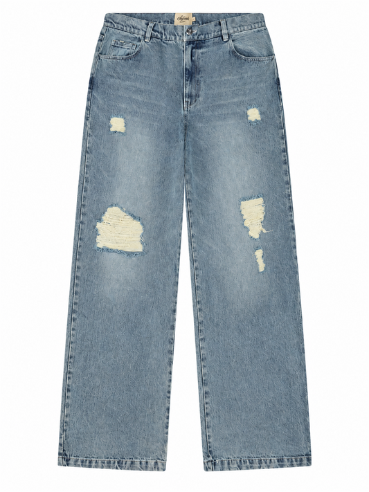 Distressed Washed Wide-Leg Jeans product image
