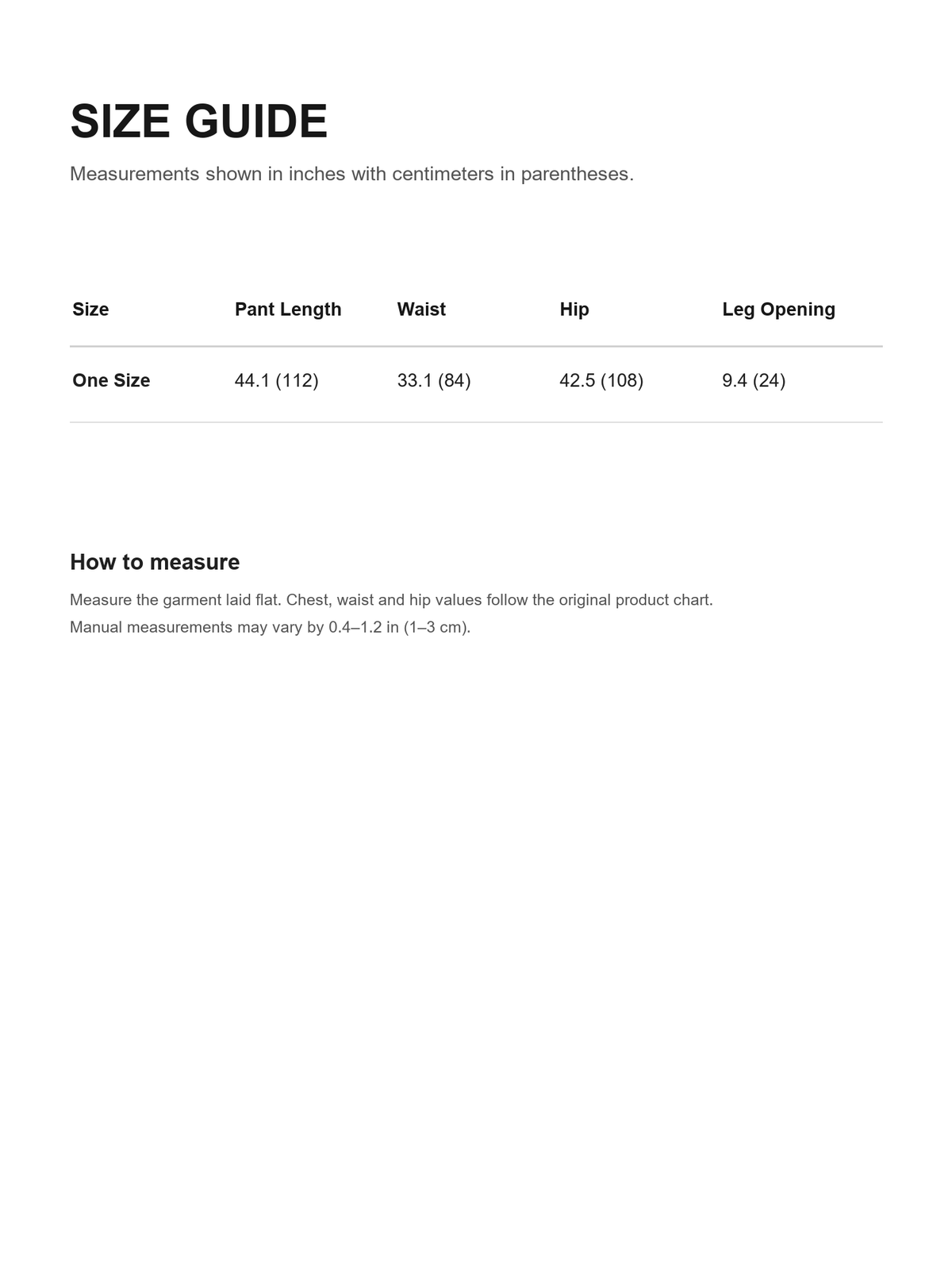 Distressed Washed Wide-Leg Jeans size guide