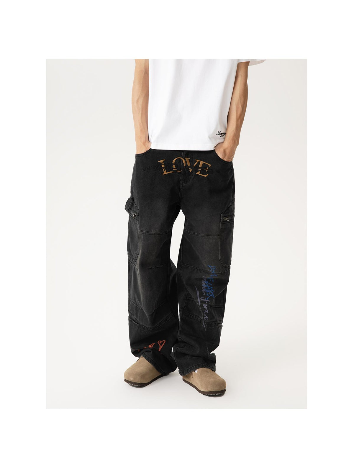 Embroidered Graffiti Baggy Jeans product image