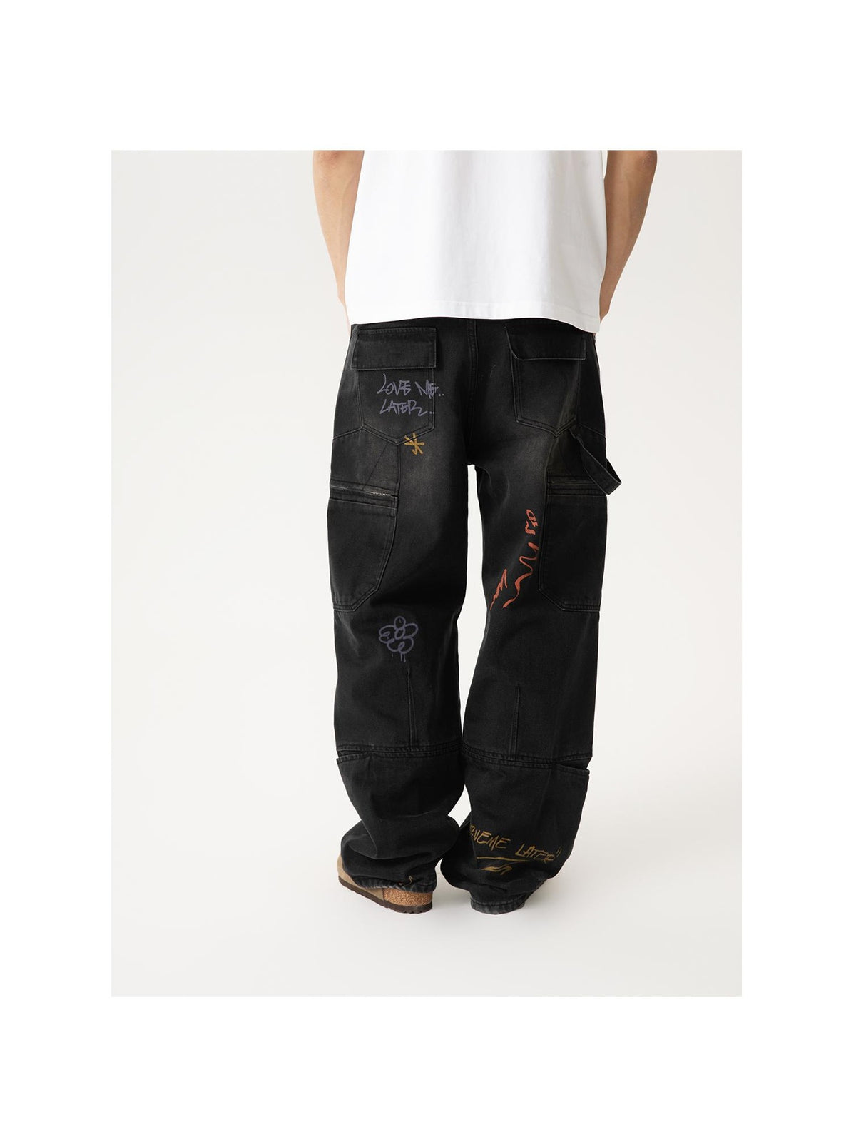 Embroidered Graffiti Baggy Jeans product image