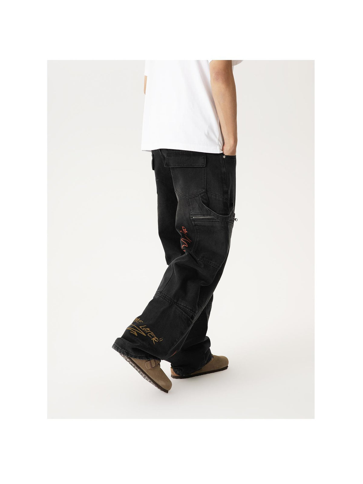 Embroidered Graffiti Baggy Jeans product image