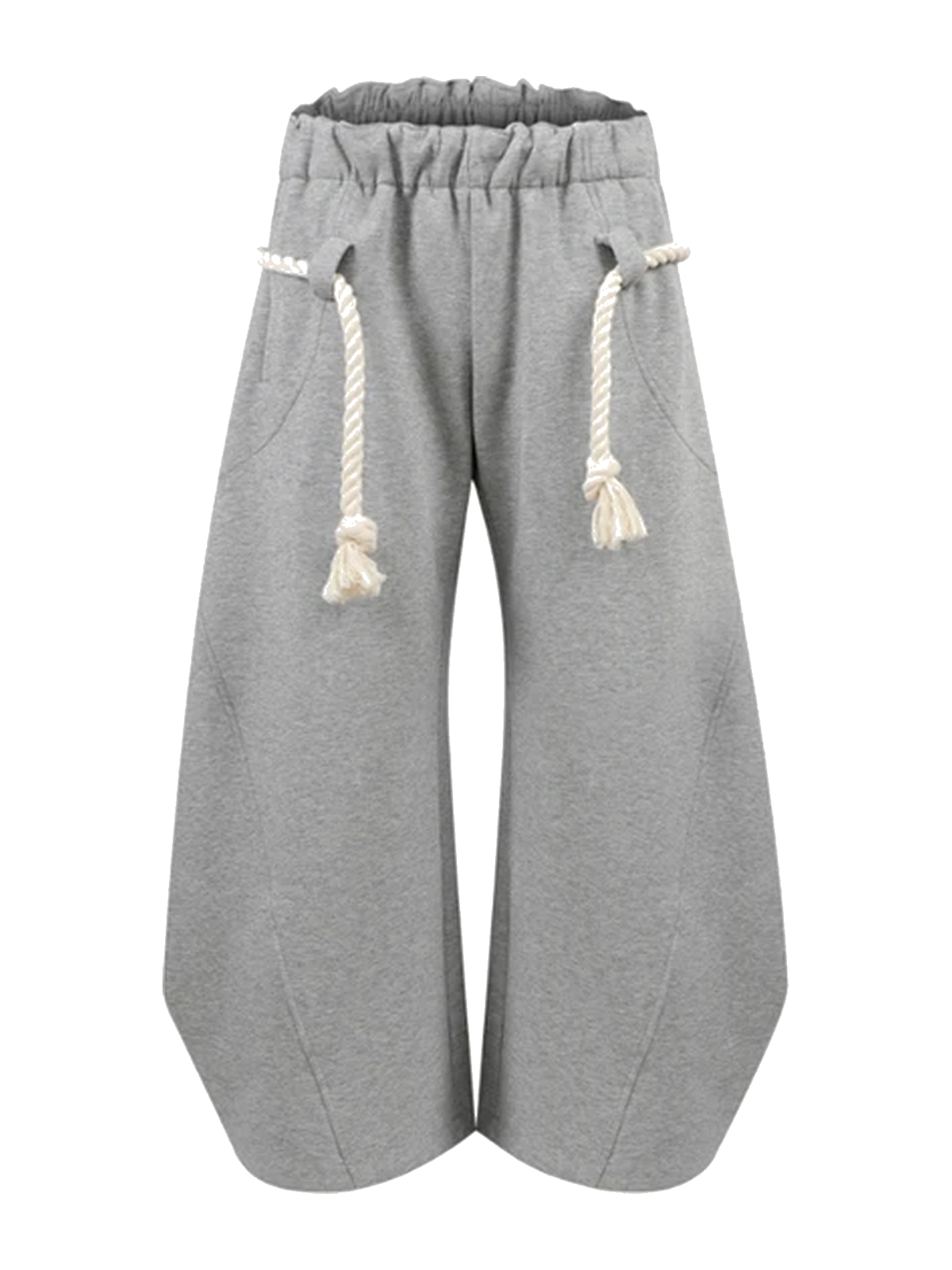 Heather Gray fleece-lined barrel-leg sweatpants view 1