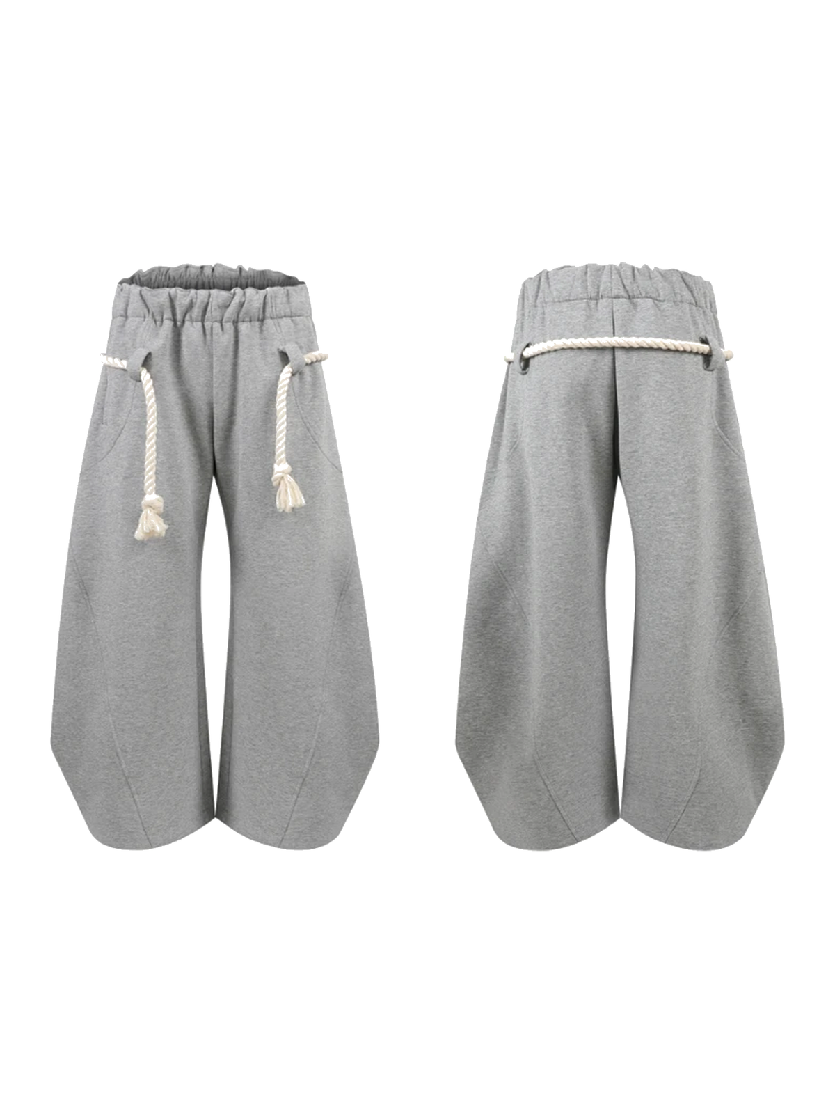 Heather Gray fleece-lined barrel-leg sweatpants view 4