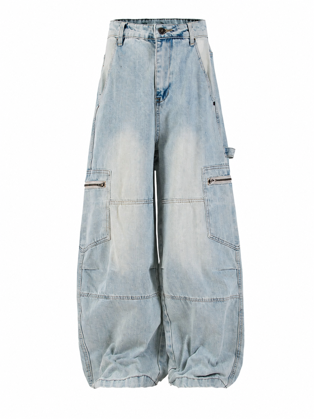 Ace Jolun glacier blue cargo jeans alternate front view