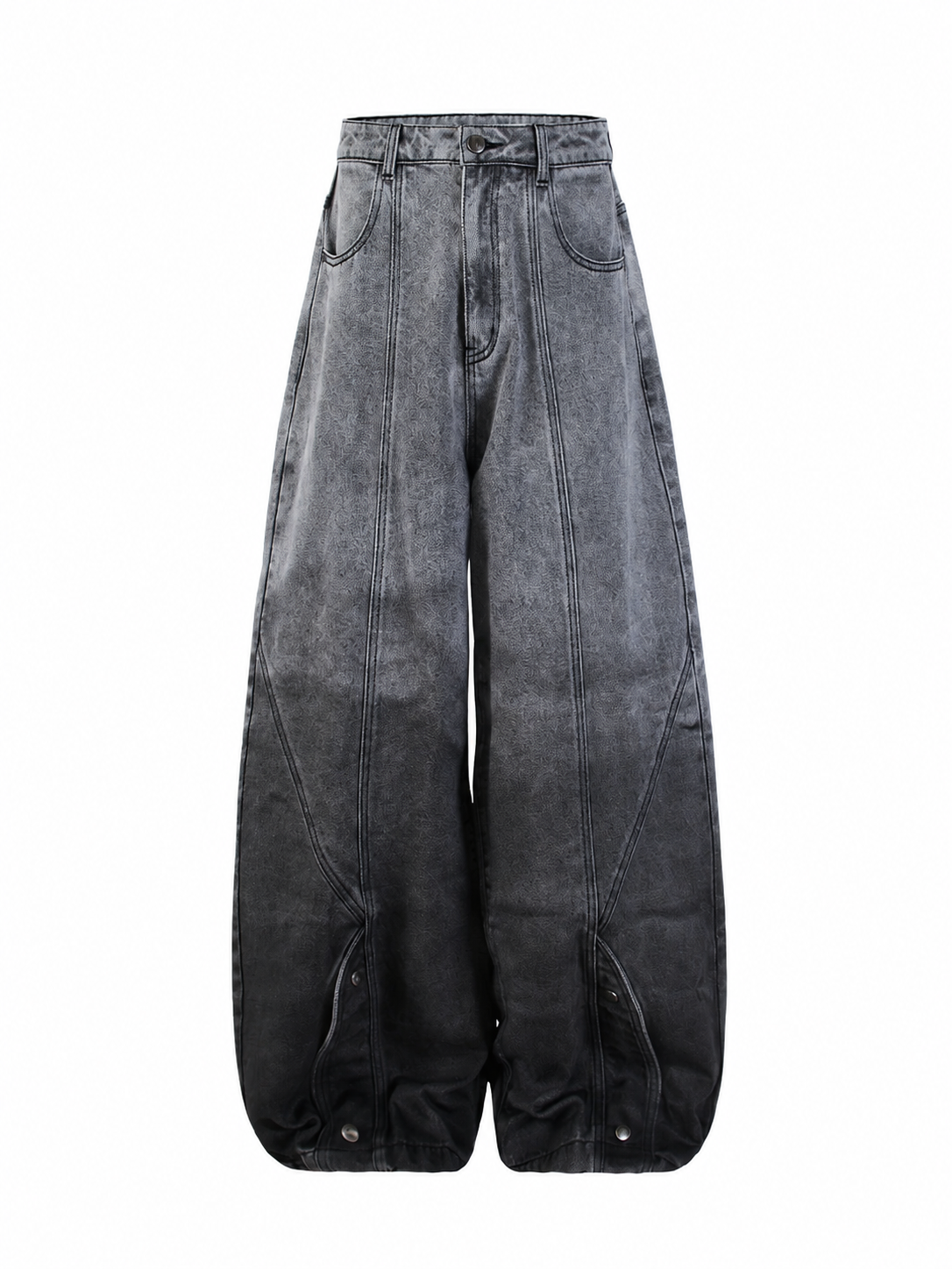 Ace Jolun gradient gray barrel-leg jeans alternate front view