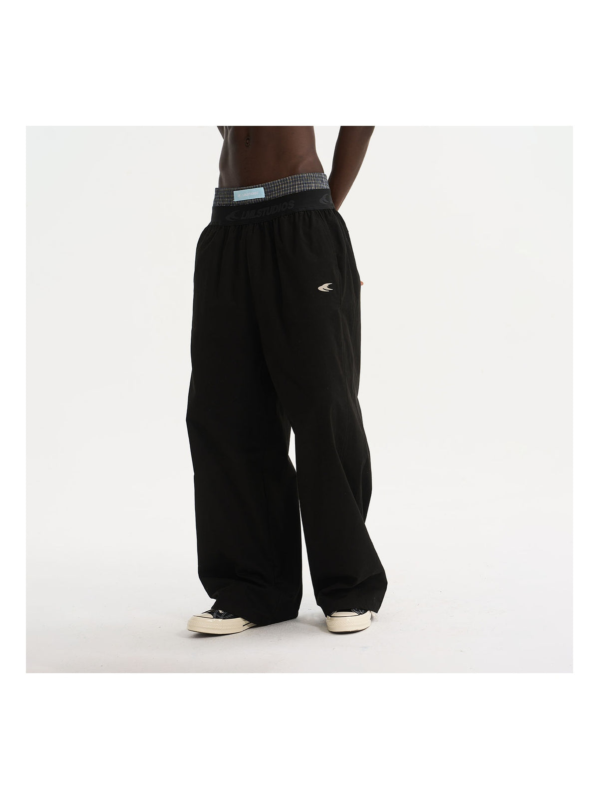 Jacquard-Waist Wide-Leg Pants product image