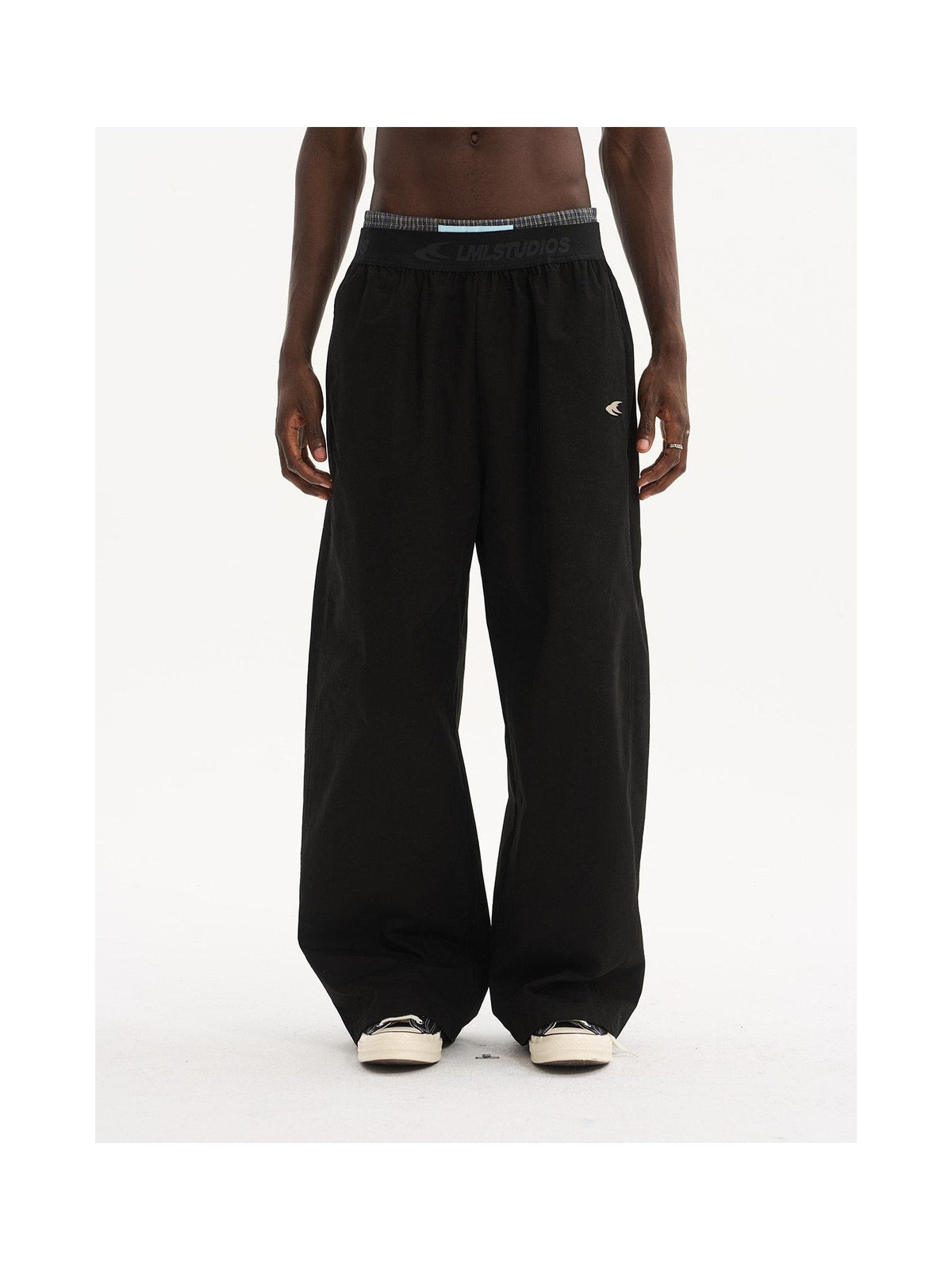 Jacquard-Waist Wide-Leg Pants product image