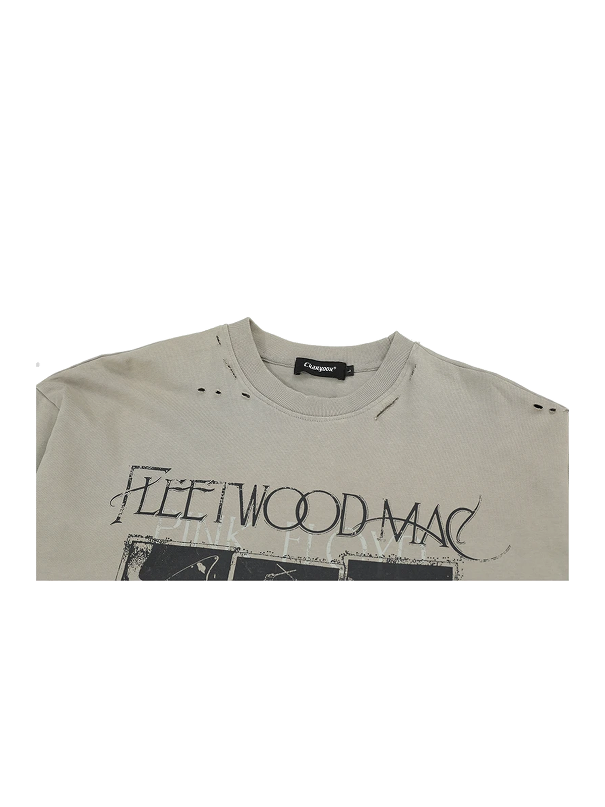 Sand layered-sleeve graphic cotton tee view 4