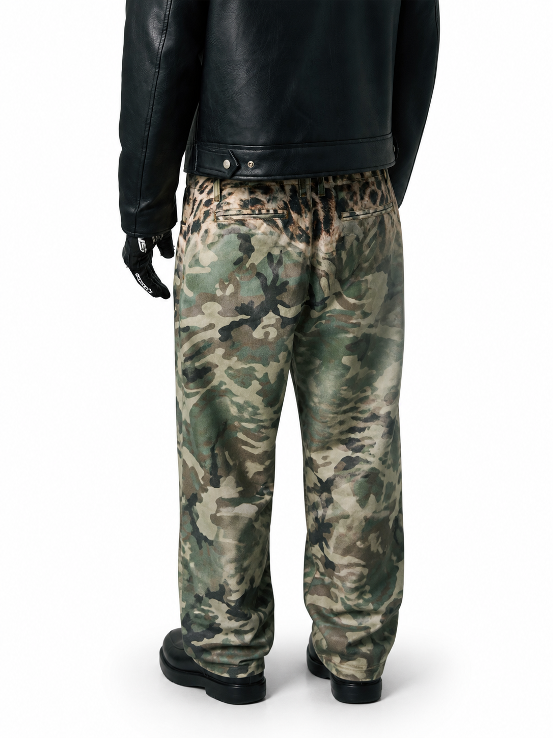 Ace Jolun leopard camouflage printed pants back view