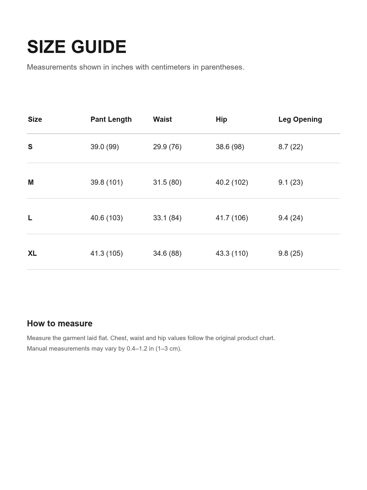 Leopard Camo Wide-Leg Cargo Pants size guide