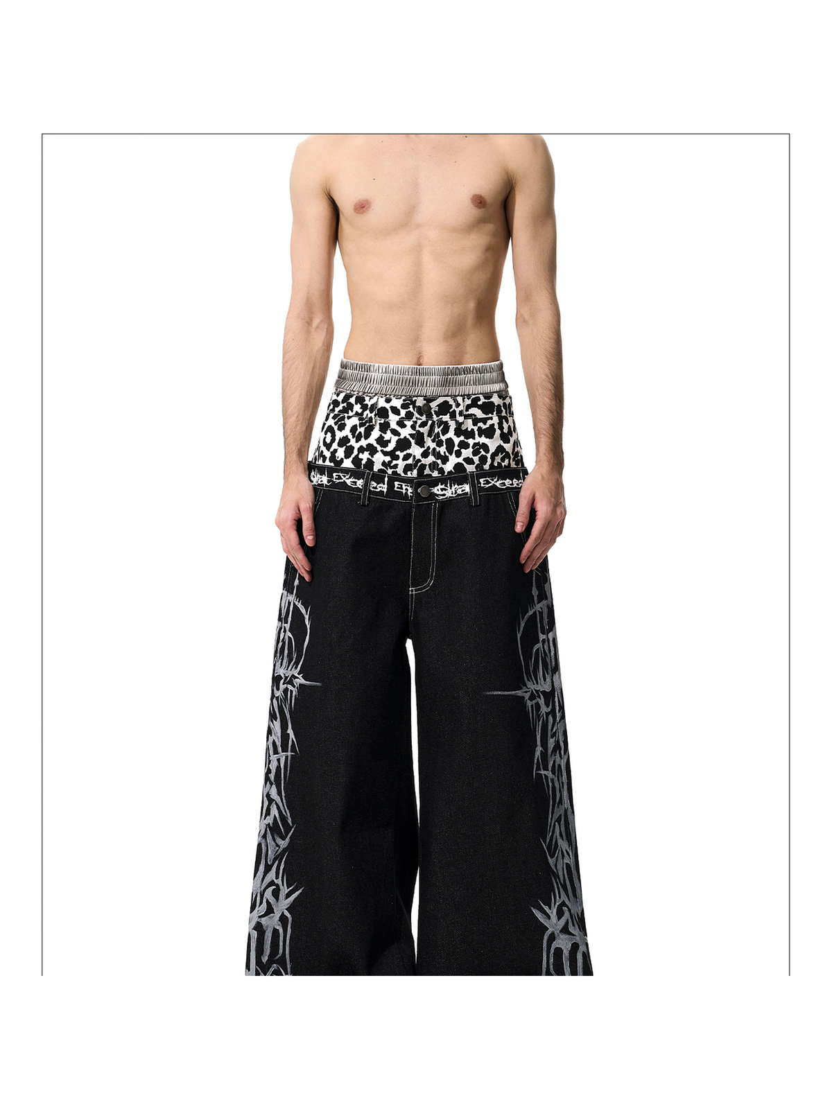 Leopard Double-Waist Thorn Jeans product view 1