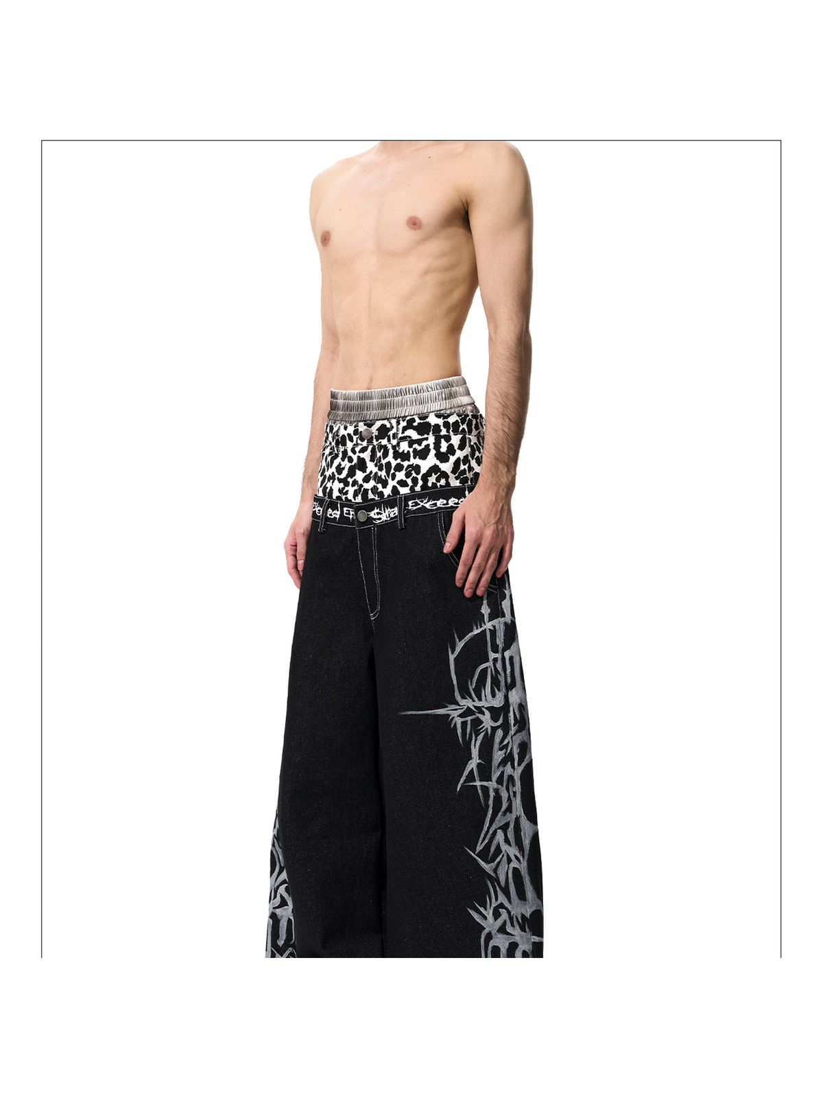 Leopard Double-Waist Thorn Jeans product view 2