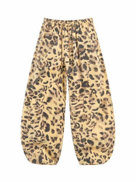 Ace Jolun leopard-print barrel-leg cargo pants front view