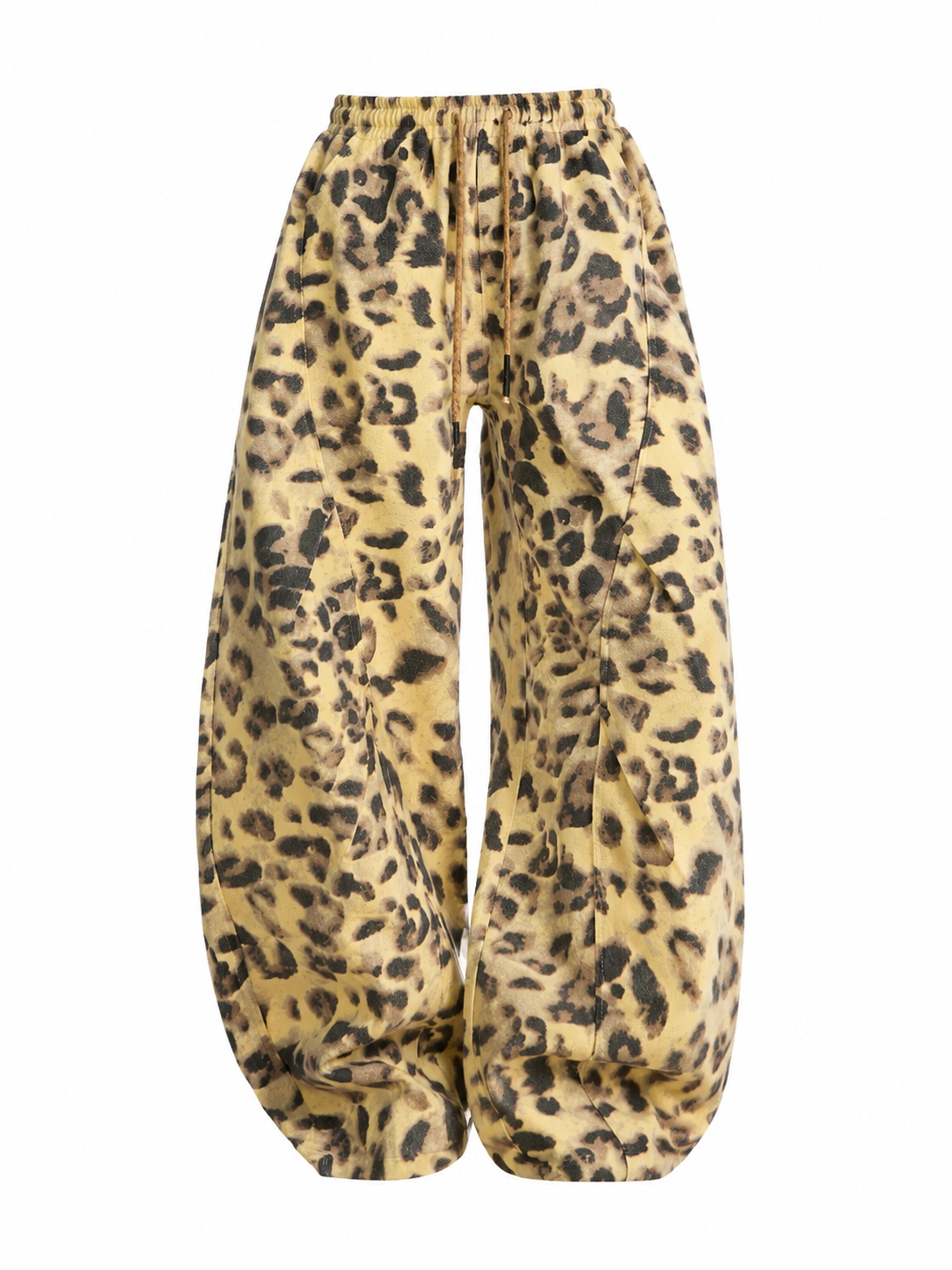 Ace Jolun leopard-print barrel-leg cargo pants front detail