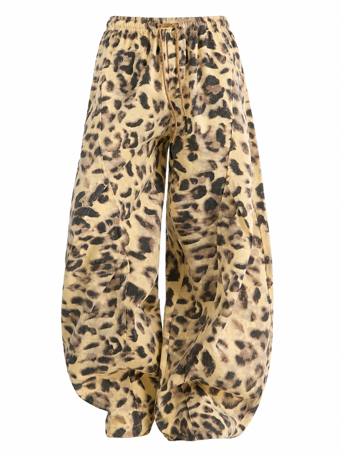 Ace Jolun leopard-print barrel-leg cargo pants angled view