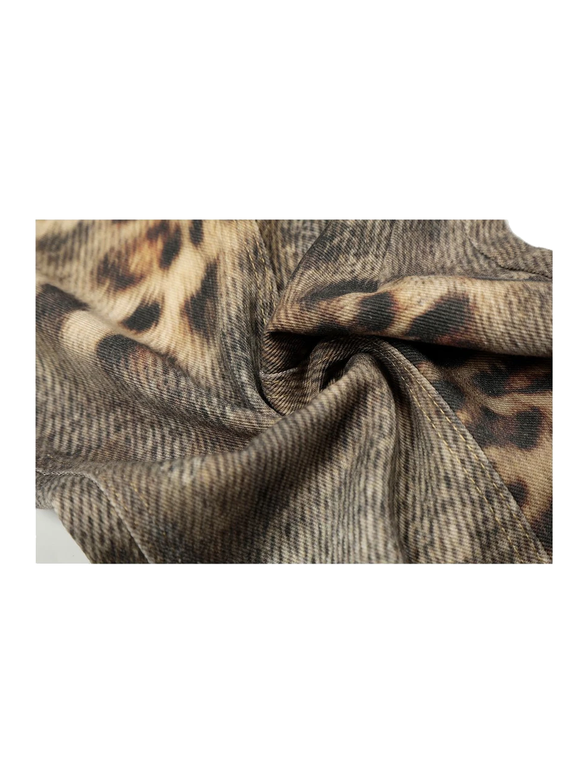 Leopard Brown leopard print wide-leg jeans view 4